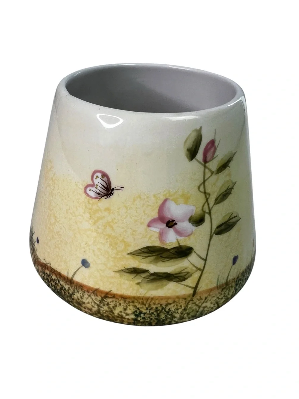 Home Interiors Ceramic Candle Jar Topper Shade Floral Pattern 4”x5” Multi Colors